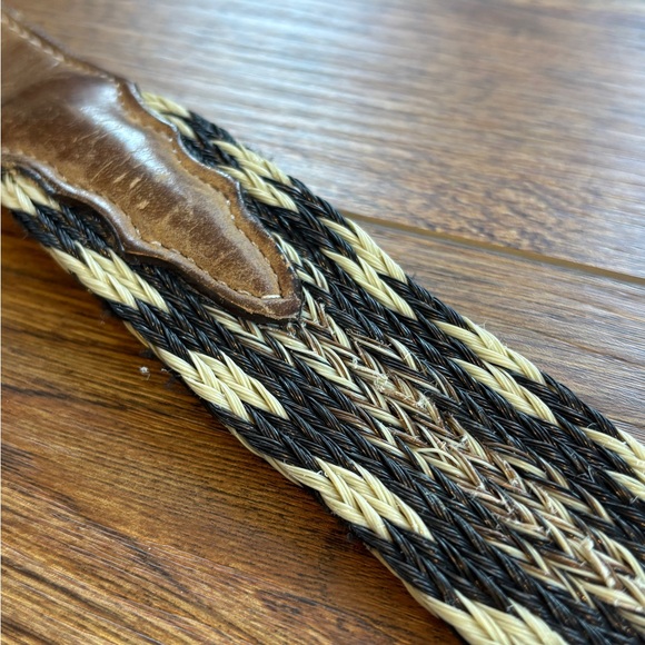 Vintage Western Leather & Horsehair Belt – Size 22 – Handmade Style - Picture 2 of 6